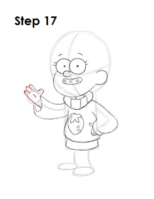 How to Draw Mabel Pines Step 17