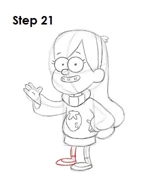 How to Draw Mabel Pines Step 21
