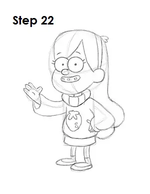 How to Draw Mabel Pines Step 22