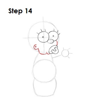 How to Draw Maggie Simpson Step 14
