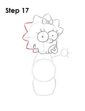 How to Draw Maggie Simpson Step 17