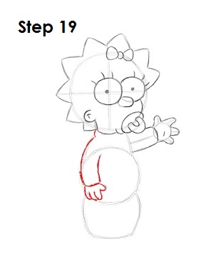 How to Draw Maggie Simpson Step 19