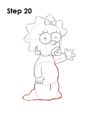 How to Draw Maggie Simpson Step 20