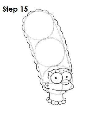 Draw Marge Simpson Step 15