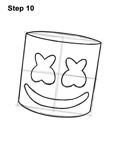 How to Draw Marshmello Marshmallow DJ Head 10