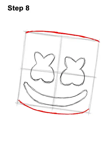How to Draw Marshmello Marshmallow DJ Head 8