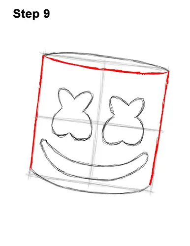 How to Draw Marshmello Marshmallow DJ Head 9