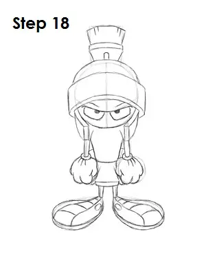 Draw Marvin the Martian Step 18