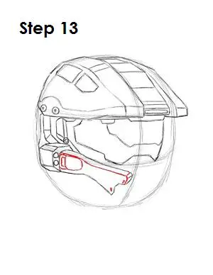 How to Draw Master Chief Step 13