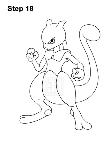How to Draw Mewtwo Pokemon 18