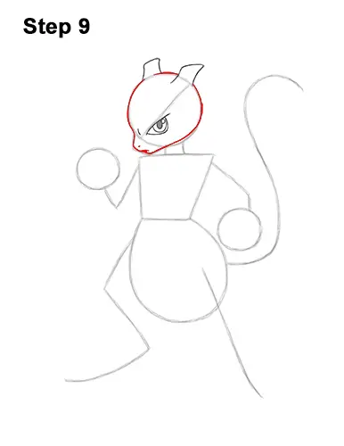 How to Draw Mewtwo Pokemon 9