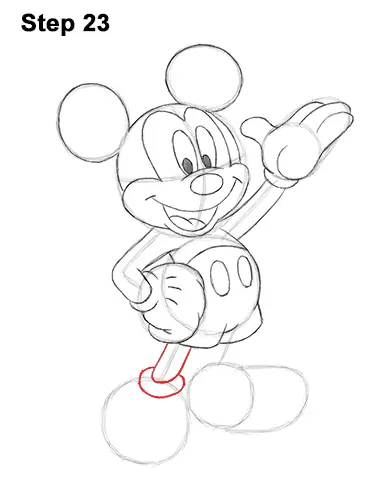 How to Draw Mickey Mouse (Full Body)