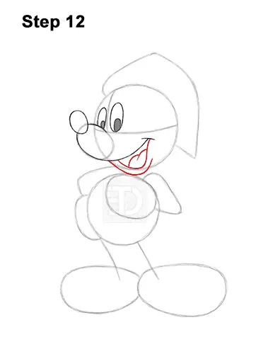 How to Draw Mickey Mouse  Christmas Santa Claus 12