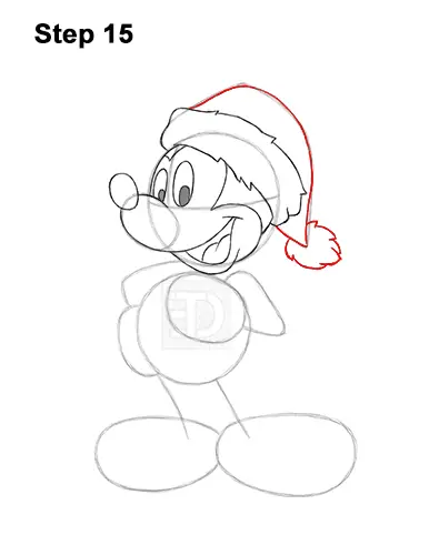 How to Draw Mickey Mouse  Christmas Santa Claus 15