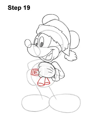 How to Draw Mickey Mouse  Christmas Santa Claus 19