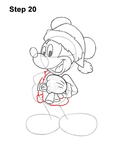 How to Draw Mickey Mouse  Christmas Santa Claus 20