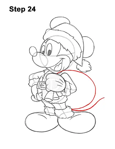 How to Draw Mickey Mouse  Christmas Santa Claus 24