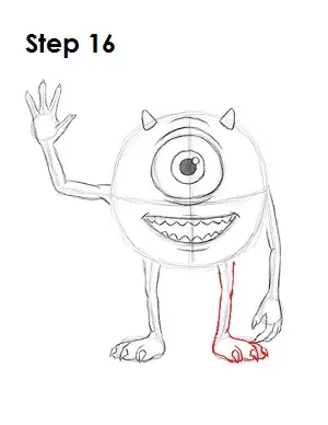 How to Draw Mike Wazowski Step 16