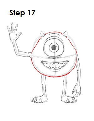 How to Draw Mike Wazowski Step 17