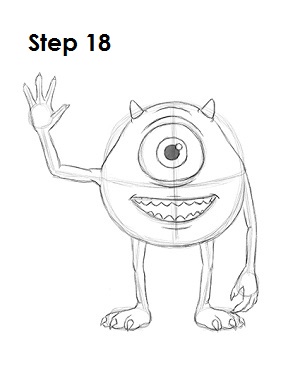 How to Draw Mike Wazowski Step 18