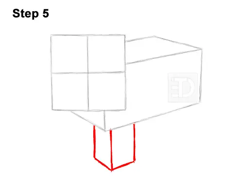 How to Draw Minecraft Pig Side View 5
