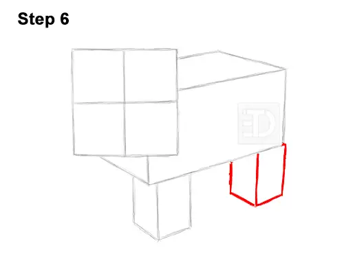 How to Draw Minecraft Pig Side View 6