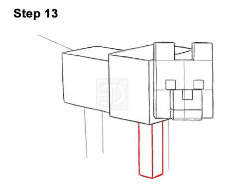 How to Draw Minecraft Dog Wolf Pet 13