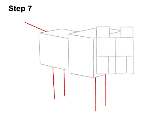How to Draw Minecraft Dog Wolf Pet 7