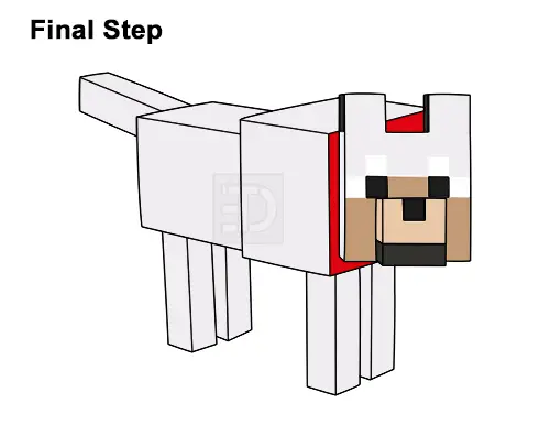How to Draw Minecraft Dog Wolf Pet