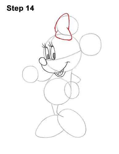 How to Draw Classic Minnie Mouse Full Body Disney 14