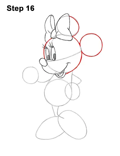 How to Draw Classic Minnie Mouse Full Body Disney 16