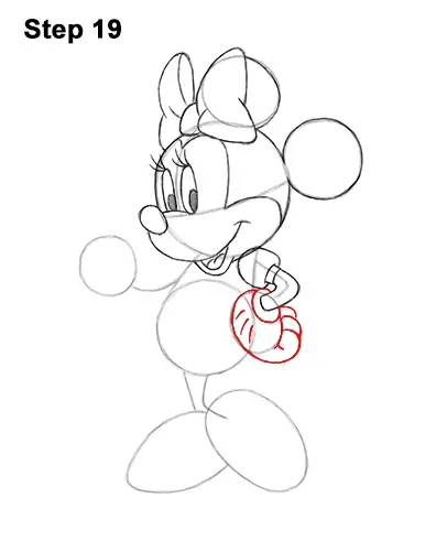 How to Draw Classic Minnie Mouse Full Body Disney 19