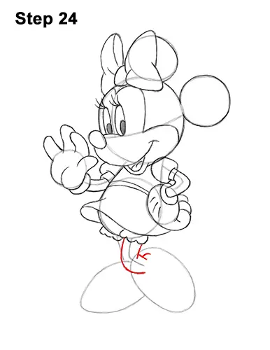 How to Draw Classic Minnie Mouse Full Body Disney 24