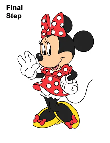 How to Draw Classic Minnie Mouse Full Body Disney