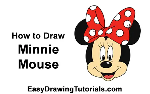 How to Draw Minnie Mouse Head Disney