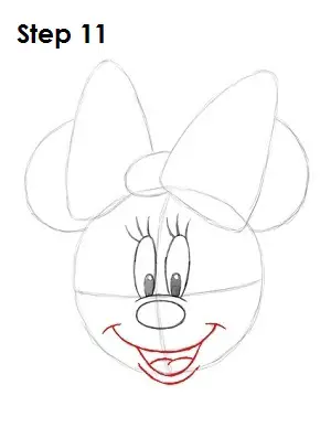 how to draw minnie mouse full body step by step