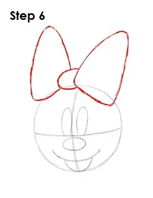 Draw Minnie Mouse Step 6