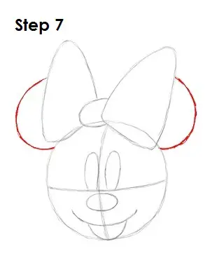 Draw Minnie Mouse Step 7