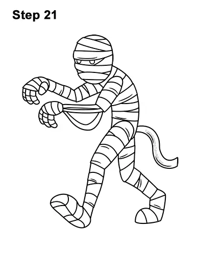 How To Draw A Cartoon Mummy Video & Step-by-step Pictures