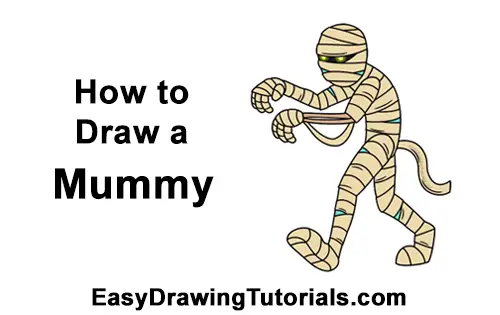 How to Draw Cartoon Mummy Halloween