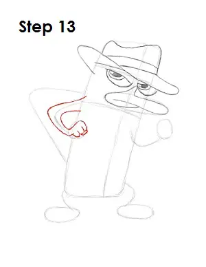 Draw Perry the Platypus Step 13