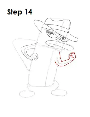 Draw Perry the Platypus Step 14