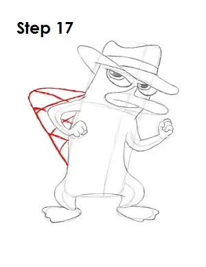Draw Perry the Platypus Step 17
