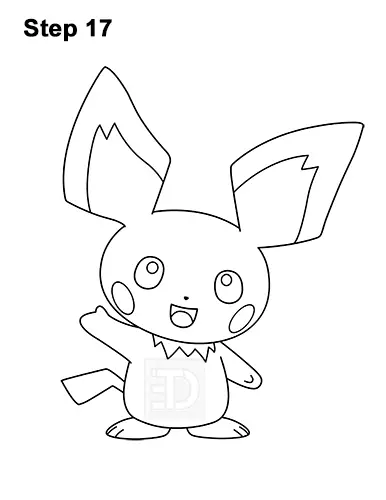 How to Draw Pichu Pikachu Yellow 17