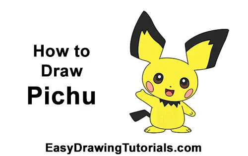 How to Draw Pichu (Pokemon) VIDEO & Step-by-Step Pictures