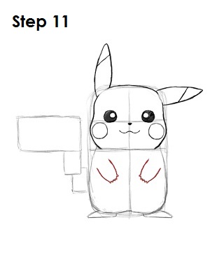 Draw Pikachu Step 11
