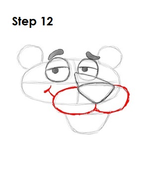  Draw Pink Panther Step 12
