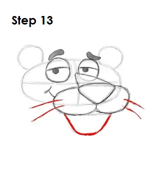  Draw Pink Panther Step 13