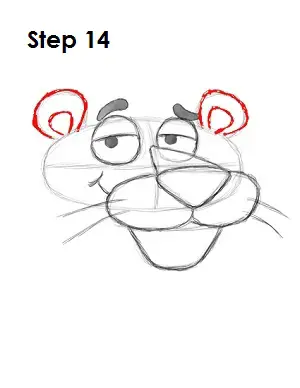  Draw Pink Panther Step 14