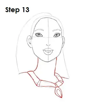 How to Draw Pocahontas Step 13